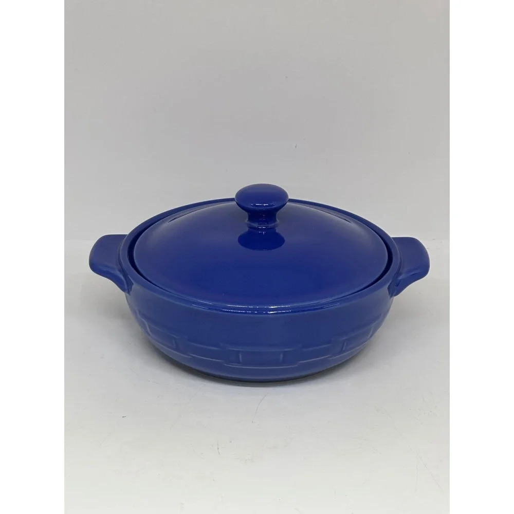 Longaberger Woven Traditions Mini Casserole Cornflower Blue Pottery 3188830 New